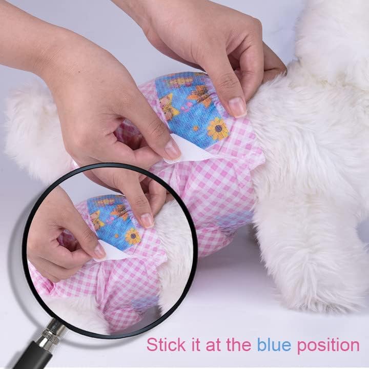 Flying Paws Disposable Female Dog Diapers, Puppy Diapers with Adjustable Elastic Waistline for Female Dog or Cat in Heat, Incontinence, Diaper with Wetness Indicator, XS-20 Count - Image 4